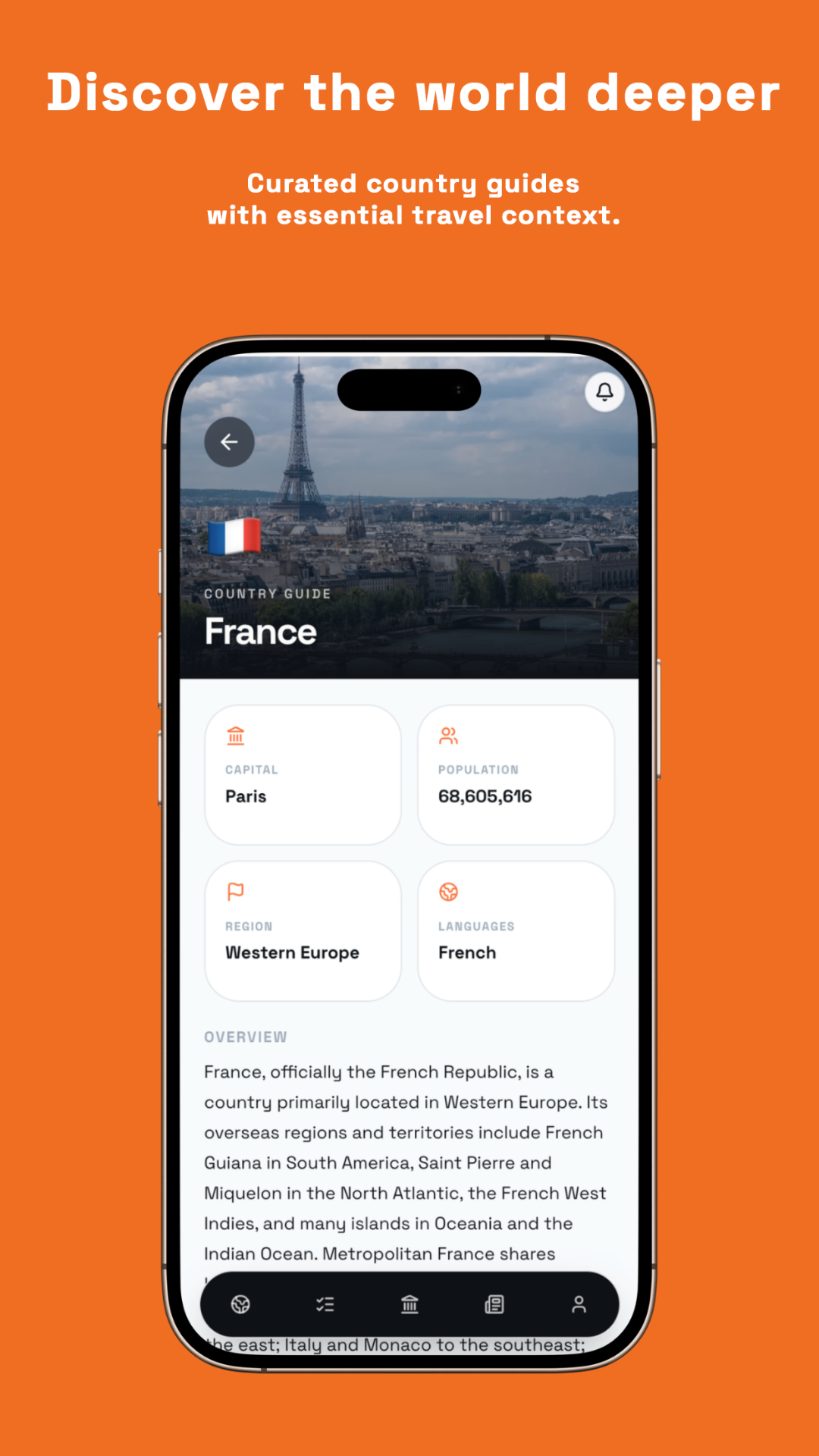 Mundi app: curated country guides