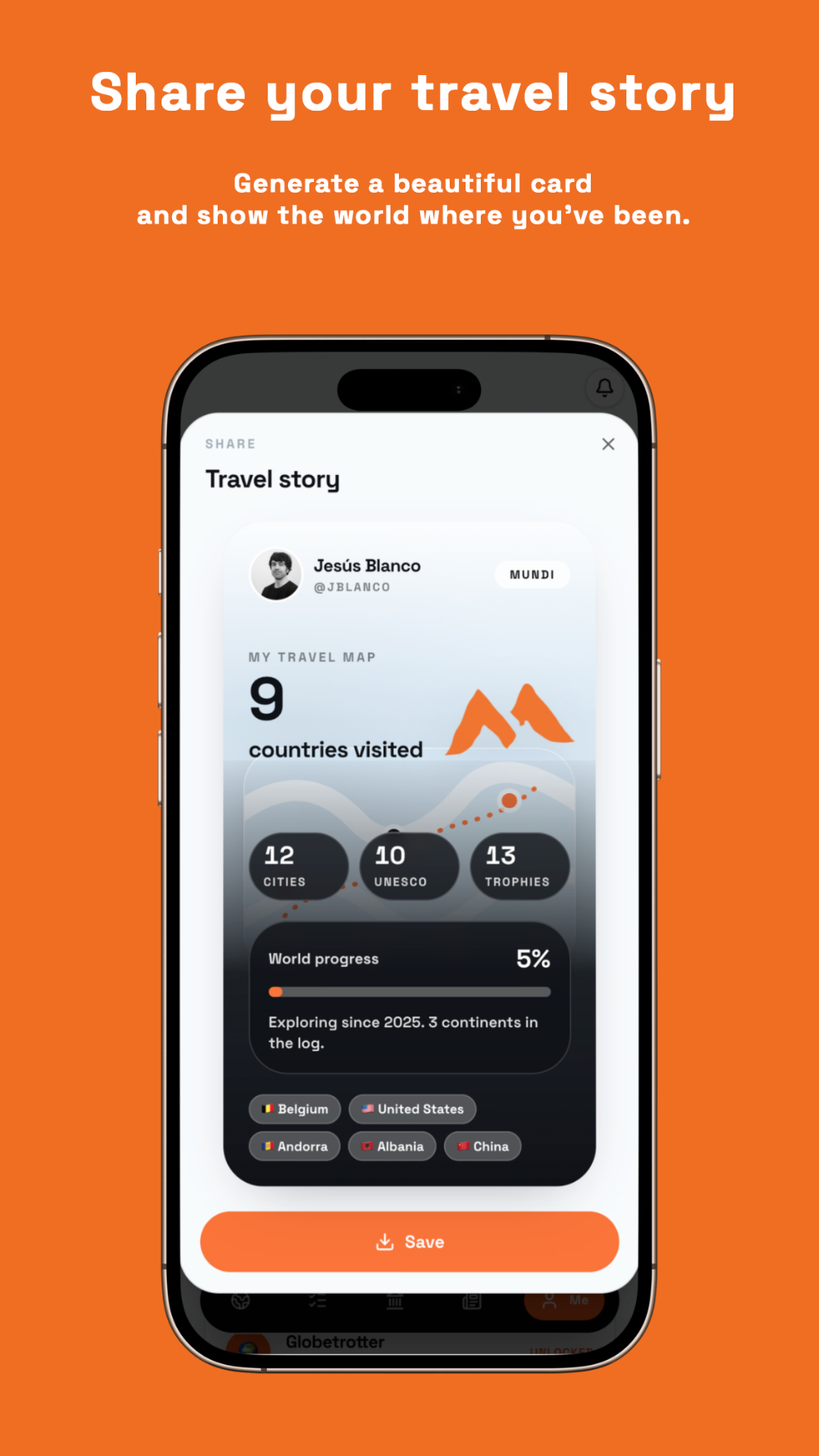 Mundi app: share your travel story